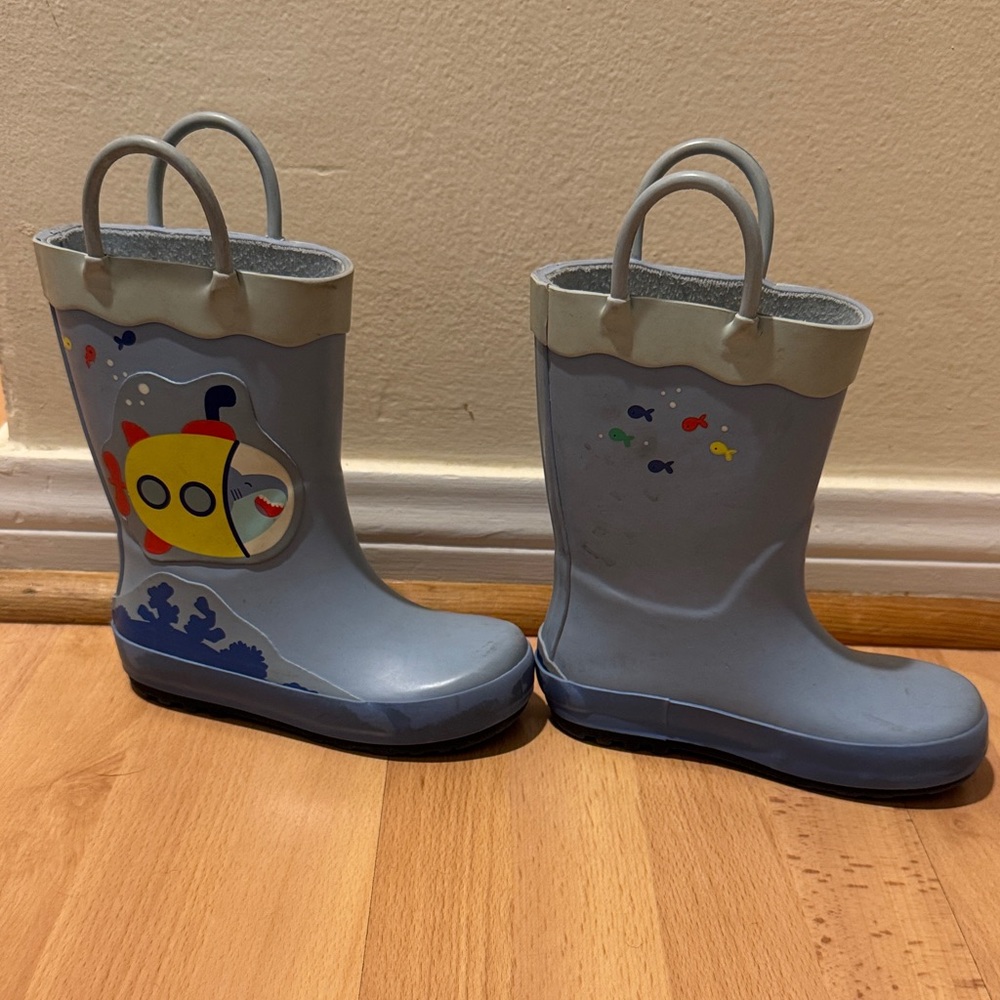 Kids' Blue Submarine Rain Boots